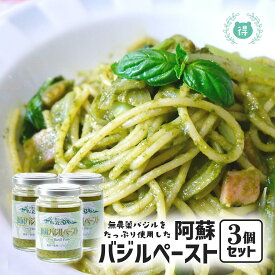 【送料無料】【無農薬バジル】九州熊本の逸品　阿蘇バジルペースト100g　3個セット　阿蘇健康農園　お家で簡単本格イタリアン・熊本・お土産・ご当地　※北海道発送不可