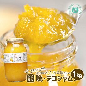 九州熊本の逸品　阿蘇木之内農園　阿蘇高原晩デコジャム1kg（1000g）　熊本県産晩白柚/不知火（デコポンと同品種）　※人気商品の為発送まで1週間以上かかる可能性がございます。国産はちみつ使用・ハチミツ・蜂蜜・果実ぎっしり・熊本・お土産　保存料/着色料不使用