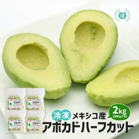 冷凍 アボカド ハーフカット2kg（500g×4）業務用　メキシコ産　冷凍果実　冷凍食品　サラダ　アボカドディップ　冷凍アボカド 　アボガド　送料無料（北海道、沖縄除く）