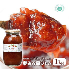 九州熊本の逸品　阿蘇木之内農園　夢みる苺ジャム1kg　阿蘇産紅ほっぺ　※人気商品の為発送まで1週間以上かかる可能性がございます。イチゴジャム・果実ぎっしり・熊本・お土産・ご当地・阿蘇　木之内農園　保存料/着色料不使用