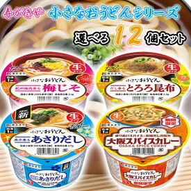 【選べるセット】【寿がきや】小さなおうどんシリーズ＼＼4種から選べる12個セット(3個単位選択)／／(梅じそ/あさりだし/とろろ昆布/大阪スパイスカレー)(ミニうどん ミニカップめん 箱買い まとめ買い ストック)