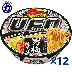 ＜12時までのご注文で即日配送＞【日清食品】焼そば U.F.O. ぶっ濃い男梅焼そば 101g×12個