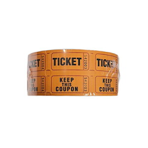 DRINK TICKET �h�����N�`�P�b�g �_�u�� 1000 �I�����W Consecutively Numbered Double Ticket Roll 1000 Tickets Roll�C�x���g �y��`�O�X�ւ̂ݑ��������z���s�A���i �A�����Ĕԍ����t����ꂽ�_�u���`�P�b�g���[