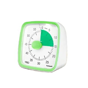 Yunbaoit ビジュアルタイマー VT03 60分 時計枠・帯:グリーン 本体:ホワイト 60 Minute Visual Timer キッチンタイマー 回転式アナログタイマー 電池別売り【定形外郵便のみ送料無料】教室、職場、