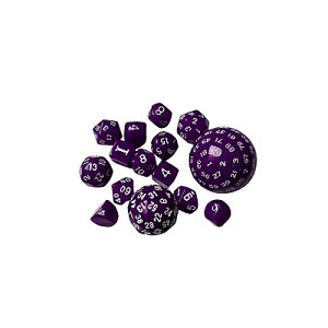 多面体 サイコロ 15個 セット ダイス パープル ( 数字 ホワイト ) 【収納巾着無し】 【定形外郵便のみ送料無料】 15種類ダイスゲーム サイコロゲーム※ダイストレイは含まれません