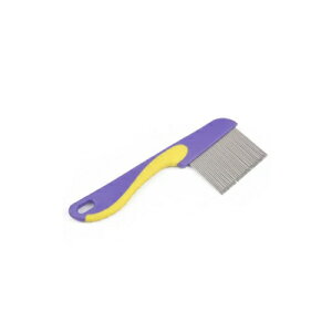 のみとり コーム 【パープル × イエロー】櫛歯ロングタイプノミ取り櫛【定形外郵便のみ送料無料】バイカラーダニ ノミ 除去 コーム毛づくろい pet comb 犬 猫 ペットのお手入れ トリミ