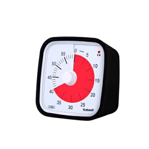 Yunbaoit ビジュアルタイマー VT01 60分 本体:ブラック 帯:レッド 時計60 Minute Visual Timer キッチンタイマー 回転式アナログタイマー 電池別売り【定形外郵便のみ送料無料】教室、職場、旅行中