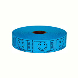 イベントチケット 【 スマイル 】 ブルー 1ロール 1000 チケット ナンバー付き Single Tickets ドリンクチケット ラッフルチケット DRINK TICKET チケットロール 【定形外郵便のみ送料無料】連続した番号が付いています 1000枚※番号は選べません