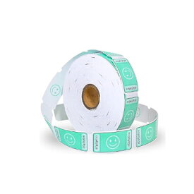 イベントチケット 1ロール 1000 チケット スマイル グリーン 台紙：白 ナンバー付き Single Tickets ドリンクチケット ラッフルチケットDRINK TICKET チケットロール【定形外郵便のみ送料無料】連続した番号が付いています 1000枚※番号は選べません