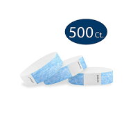Wristco イベント用リストバンド 500本 使い捨てスカイブルー 通し番号入 19mm(3/4インチ)幅【メール便の…