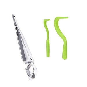 ダニ取り 【2本】+ピンセット【1本】3本セット マダニリムーバー【グリーン】ダニ除去 箱無し ティックツイスター2サイズ大小各1本入り ティックツイストフックリムーバー【メール便のみ