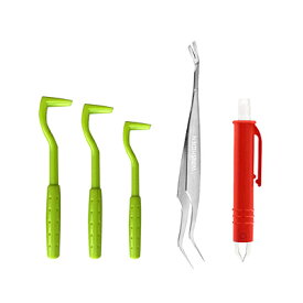 ティックツイスター　ダニ取り 5本セット グリーン【フック3本＋ピンセット2本】 マダニリムーバーフックリムーバーダニ除去 【メール便のみ送料無料】何回でも使用可能 犬、猫等ペットの散歩、アウトドアの救急セットに※代引き・ニッセン後払いできません