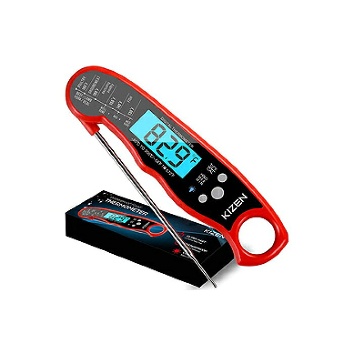 Kizen デジタル温度計 レッド×ブラックデジタルサーモメーター -50℃〜250℃ 料理温度計 防水【定形外郵便のみ送料無料】 ※電池別売り ※日本語説明書なし クッキング温度計 デジタル接触式温度計-※代引き・ニッセン後払いできません くまたんの店 クッキング温度計 料理温度計 デジタルサーモメーター デジタル接触式温度計