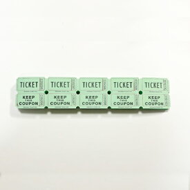 Consecutively Numbered Double Ticketグリーン 100枚 パーティーチケット イベント 【定形外郵便のみ送料無料】並行輸入品　orangeDRINK TICKET ドリンクチケット　少量数枚テープを外した際の糊がついています※通し番号は画像の物とは異なります