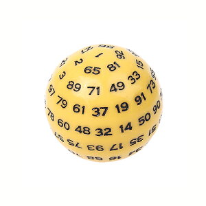 多面体 サイコロ 100面 イエロー ( 数字 ブラック ) 1個 ※ 収納巾着 無し 簡易包装 100面体 100面のサイコロ 【定形外郵便のみ送料無料】ダイスゲーム サイコロゲーム TRPG テーブルトーク ロー