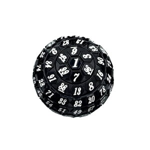 多面体サイコロ 100面 ブラック ( 数字 ホワイト ) 1個 【収納巾着付き】 簡易包装 100面体 100面のサイコロ 【定形外郵便のみ送料無料】ダイスゲーム サイコロゲーム TRPG テーブルトーク ロー