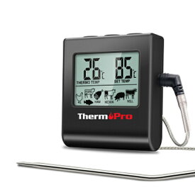 デジタル 温度計 TP-16 ThermoPro TP16　（ブラック） ※箱なし【定形外郵便のみ送料無料】英語マニュアルマグネット付き　収納型卓上スタンドグリル、オーブン、BBQ、燻製作り※電池別売り※代引き・ニッセン後払いはできません。