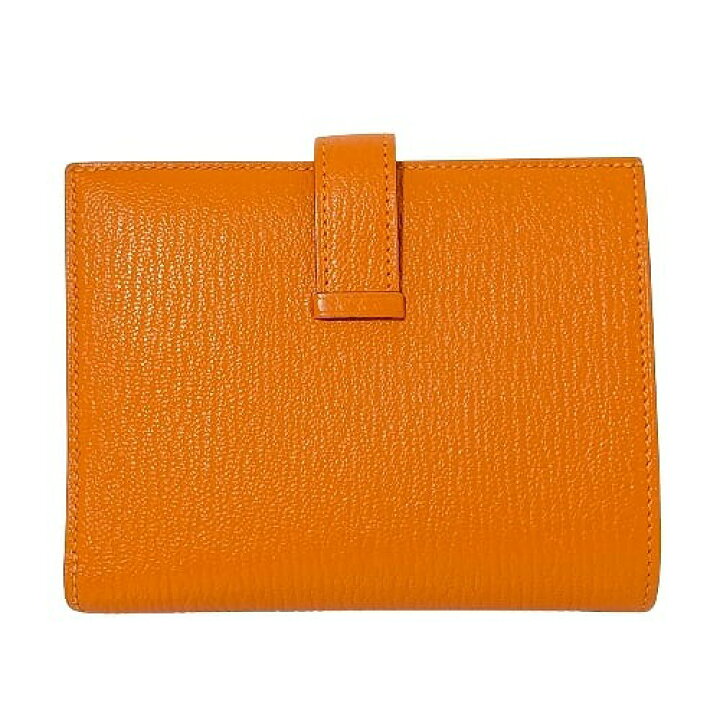 □中古□ エルメス ベアンスフレ 長財布 財布 シェーブル オレンジ □G  