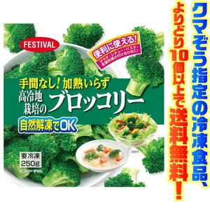【冷凍食品 よりどり10個以上で送料無料】富士通商 高冷地栽培のブロッコリー 250g自然解凍でもおいしい!
