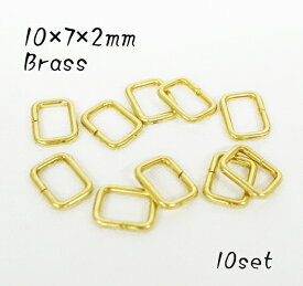 10×7×2mm 角カン 真鍮生地 ブラス 10個入り