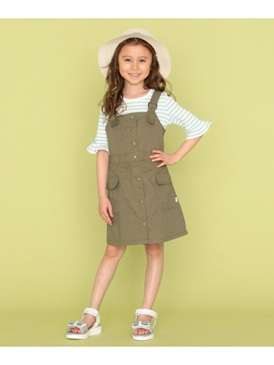 楽天市場 Rakuten Fashion 110 140cm フロントボタンワンピース カーキ 組曲 Kids クミキョク ワンピース 半袖ワンピース カーキ 送料無料 Kumikyoku