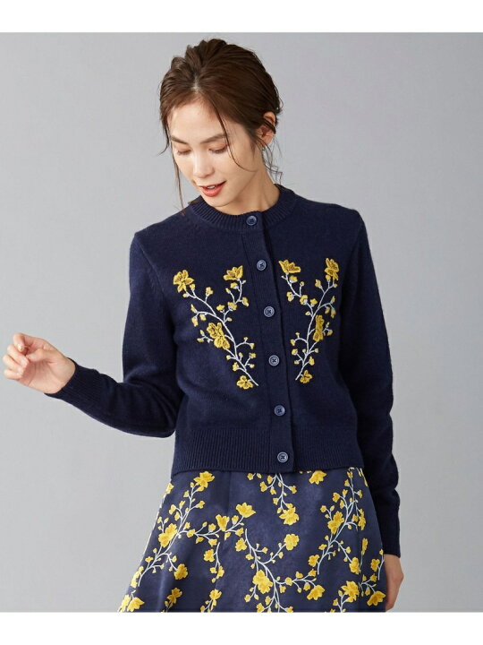 楽天市場】【SALE／30%OFF】フラワー刺繍 カーディガン 組曲 L 
