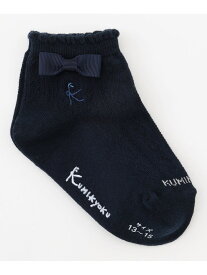 【13-24cm】リボン付シンプル ショートソックス 組曲 KIDS クミキョク 靴下・レッグウェア 靴下 ネイビー ホワイト[Rakuten Fashion]