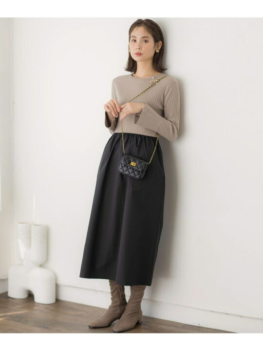 楽天市場】【SALE／40%OFF】【WEB限定】リブニットコンビワンピース 
