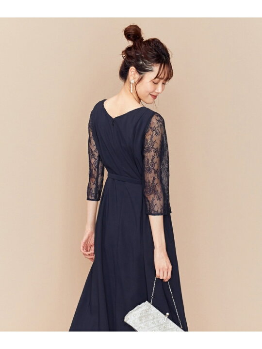 楽天市場】【SALE／60%OFF】【PRIER】レーススリーブロングF&Fドレス 