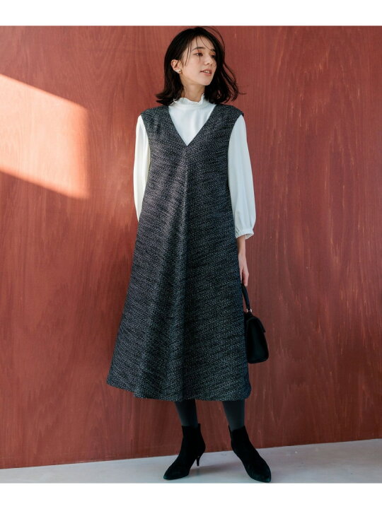 楽天市場】【SALE／50%OFF】ファンシーツイード Vネックジャンスカ 