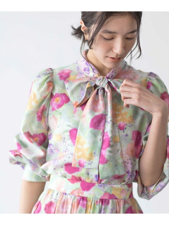 楽天市場】【SALE／30%OFF】【前後着用可】ピオニーシフォンプリント  