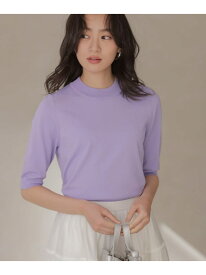 マイラックカラー 6分袖 ニット 組曲 クミキョク トップス ニット ブラック ホワイト ブルー【送料無料】[Rakuten Fashion]