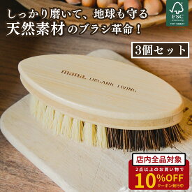 天然素材 ブラシ お風呂 野菜 洗い 掃除 3個セット エコ 自然素材 ナチュラル mana. FSC認証 掃除 風呂 洗い物 プラスチックフリー エシカル サスティナブル 素材にこだわるお店 LIKE IT レビュー特典あり 送料無料
