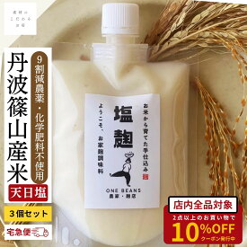 塩麹 丹波篠山産 無添加 200g×3袋 パウチ 手作り 麹 糀 身体に優しい 天然 自然 天日塩 自然発酵 肉 魚 下味 漬物 炒め物 スープ ドレッシング 旨味 甘味 深いコク 国産 宅急便 最強配送 送料無料