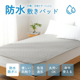 防水敷きパッド 防水シーツ おねしょシーツ 抗菌防ダニ さらふわ 中綿 洗える 4隅ゴム付き 着脱簡単 オールシーズン ベッド/マットレス/敷き布団対応 介護用 ペット マットレスプロテクター ベッドパッド