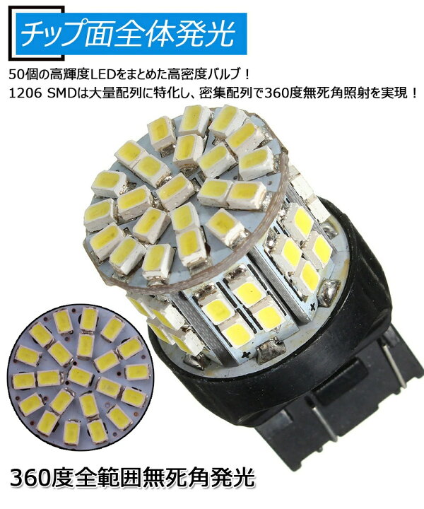 楽天市場】T20 シングル球 7440 7443 LED バックライト /テールランプ LEDバルブ ホワイト LEDライト LED ウィンカー 車用  DC 12V LEDランプ1206 50SMD 超高輝度 ホワイト レッド (2個セット) : KUMO SHOP