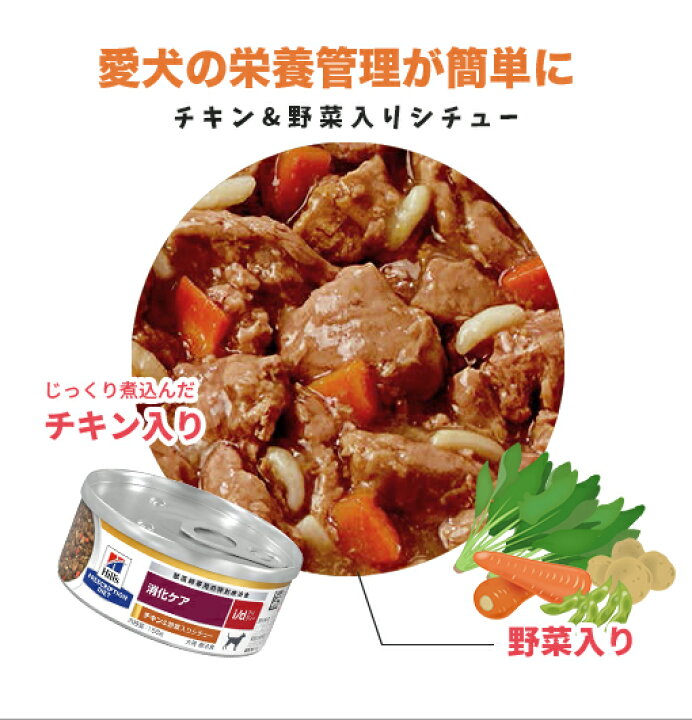 楽天市場】【ヒルズ】 犬用 消化ケア i/dチキン＆野菜入りシチュー缶詰 