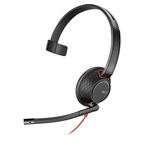 ���{HP Poly Plantronics Blackwire 5210 Monaural Head-band Black Red 80R98AA USB-C+USB-A �ϊ��A�_�v�^�t �Ў� �L�����f�� �m�C�Y�L�����Z�����O