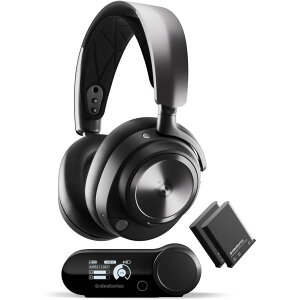 SteelSeries �Q�[�~���O�w�b�h�Z�b�g �w�b�h�z�� Arctis Nova Pro Wireless ���� ���C�����X ���^ �n�C���] �A�N�e�B�u�m�C�Y�L�����Z�����O 61520 �u���b�N