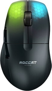 ROCCAT �Q�[�~���O�}�E�X Kone Pro Air ���C�����X 2.4GHz/Bluetooth �u���b�N/�� ���w��/19K/�I�v�e�B�J���X�C�b�`/�T�C�h�{�^��/�y��75g/PTFE/Reflex/RGB �h�C�c�f�U�C��