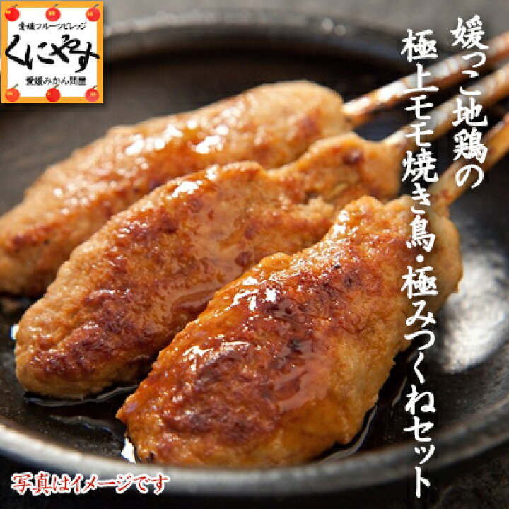 楽天市場 送料無料 媛っこ地鶏の極上モモ焼き鳥 極みつくねセット モモ焼き鳥6本 つくね6本 タレ付き みかん放任園を有効活用し地鶏飼育 愛媛フルーツビレッジくにやす
