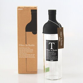 限定品 在庫限りメーカー終了品 ハリオ フィルターインボトル ブラック 750ml 1780円税別 現在フイルターインボトル最適 緑のほうじ茶サンプルが付いています