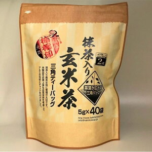 Japanesetea 柿福印 抹茶入り玄米茶 三角ティーバッグ 5g40P お茶 日本茶 緑茶