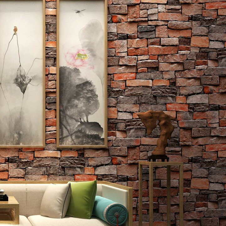 楽天市場 壁紙 レンガ ３d 壁紙シール はがせる 壁紙シール ストーン ウォールステッカー 45cm 10m カラーストーン 送料無料 Tno B95 薫宝堂