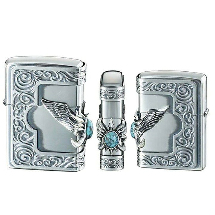 楽天市場】ZIPPO ストーンウイングメタル ターコイズ‐3面連続加工 