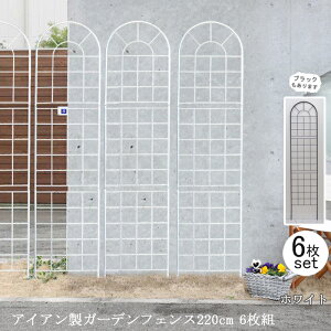 【12H限定★P3倍】ガーデンフェンス 白 庭 フェンス トレリス アイアン 刺すだけ 外構 アイアンフェンス バラ 誘引 アンティーク調 薔薇 つる 目隠し diy おしゃれ 柵 埋め込み エクステリア 220