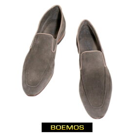 【送料無料】 ボエモス BOEMOS メンズ シューズ 靴 ローファー スリッポン レザー ヌバック ブラウン サイズ：42/43 (boemos-4291202) 【smtb-k】【kb】