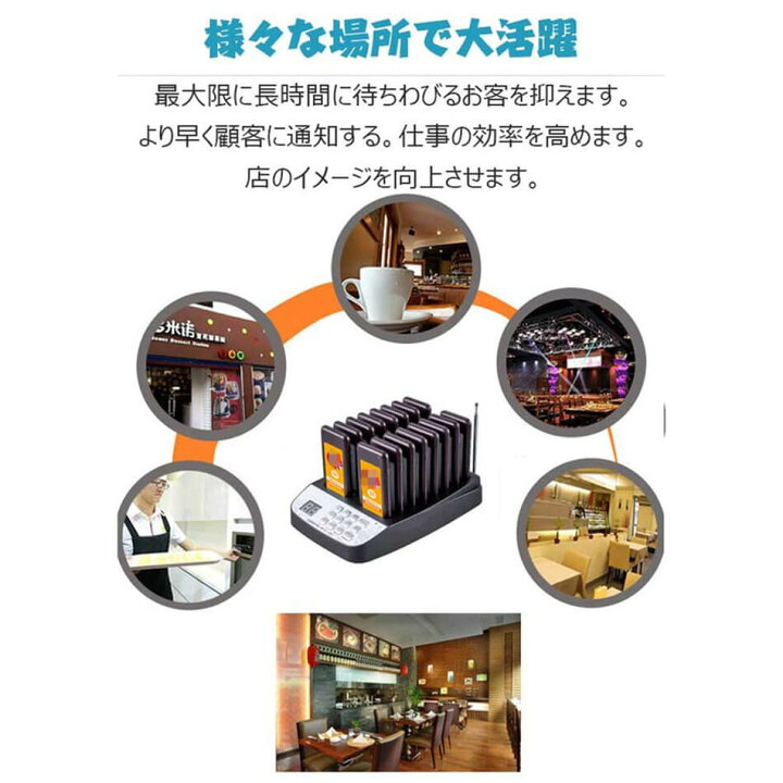 楽天市場】受信機 20台 フードコート 呼び出しベル レストラン ゲスト 