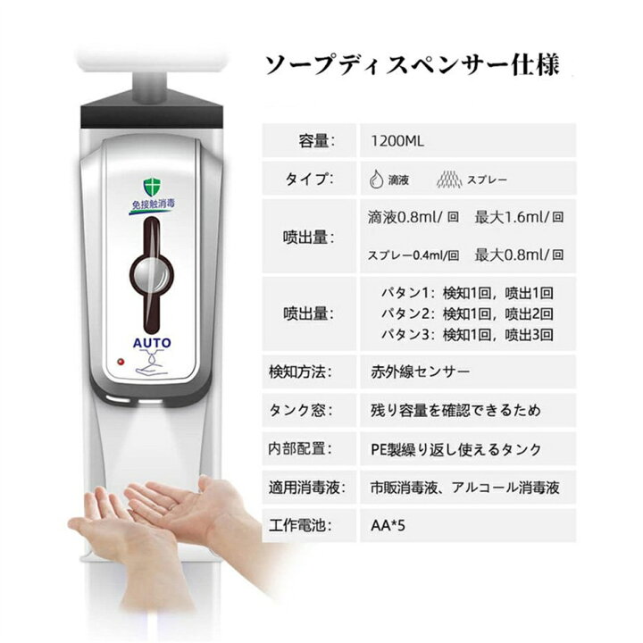楽天市場】【コロナ対策】消毒検温一体機 非接触型検温器 非接触  