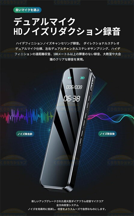 楽天市場】【2024最新昇級版】64GB SDカード付属、ICレコーダー バレ 
